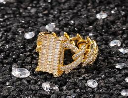 18K vergulde ringen met CZ Stone Iced Out Cool Hiphop Ring Brand Design Luxury Hip Hop Jewelry Full Dimaond Cluster Rings2925880