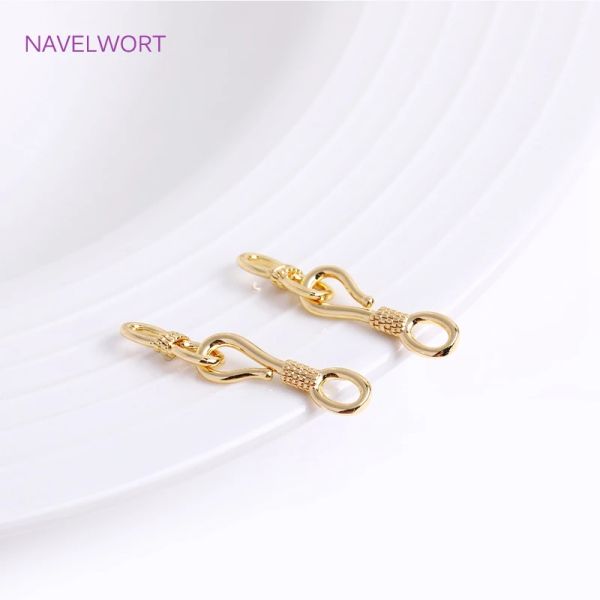 Connector d'extrémité en forme d'or 18K Gold Gold pour la fabrication de bijoux, bracelet de bricolage Fondeurs de fermoir Crochet