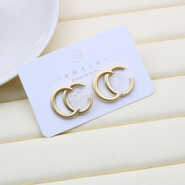 18K Plaqué Or S925 Argent Marque De Luxe Designers Double Lettres Stud G Géométrique Rond Classique Femmes Cristal Strass Perle Boucle D'oreille De Mariage Bijoux De Fête