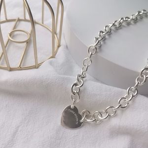 18k vergulde zilveren sieraden dames kettingen kettingschakel luxe sieraden hart hanger ketting paar op maat liefde topkwaliteit bruiloft feest groothandel geschenken cool