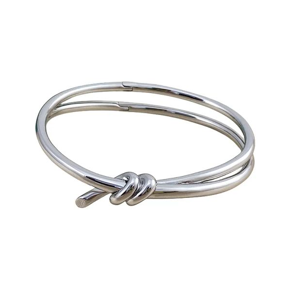 18K plaqué or T femmes bijoux de luxe fil rose argent rose bleu coeur créatif classique unisexe fête en acier inoxydable hommes bracelet femmes bangl