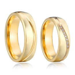 Anillos de boda chapados en oro de 18k para hombres y mujeres amantes de la alianza sus anillos de pareja de sus joyas grandes de EE. UU. Tamaño 5 a 15 240401