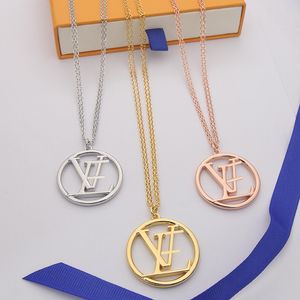 18k vergulde damesketting iconische letters hoepelketting dupes ontwerper sieraden rosé gouden hanger mode valentijnscadeau met doos