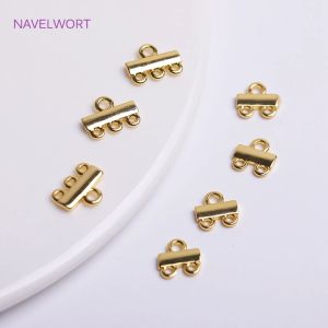 18k goudplaten twee / drie-strengs eindbar, armband ketting uiteinden connectoren accessoires diy sieraden maken
