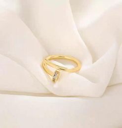 Ring aus 18 Karat Gold, Modedesigner-Damenring, Luxus-Charme, Nagel, Mädchen, Jungen, Valentinstag, Liebesgeschenk, 316L-Edelstahl, Schmuck, Facto2530040