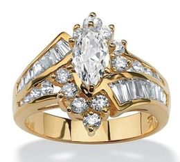 Anillo de oro de 18k de lujo zafiro blanco dos tono 925 sterling silver diamond fiest de diamantes anillos de boda anillos de boda tamaño 6137362899