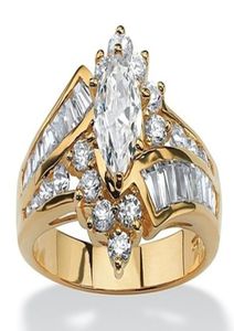 Anneau d'or 18K Ring Luxury White Sapphire Two Tone 925 Sterling Diamond Party Party Bridal Engagement Band de mariage Rings 6132655830