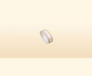 18k Gouden Ring Stenen Mode Eenvoudige Letter Ringen voor Vrouw Paar Kwaliteit Keramisch Materiaal Mode Sieraden Supply5269807