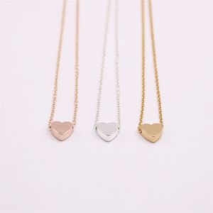 18K goud verzilverde hanger ketting Platte bodem solide liefdesketting het beste cadeau voor vrouwen