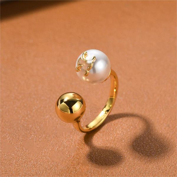 18 km sonnerie de créateurs de perles simples pour femmes marques luxury perle ball chinois doigt Moissanite Engagement de mariage anneaux amour anillos bijoux