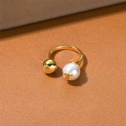 18k goud eenvoudige kraal open designer ring voor vrouwen merk luxe parel bal Chinese vinger moissanite verloving bruiloft mooie liefde ringen anillos sieraden