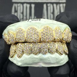 18K gouden tanden grillz moissaniet diamanten tanden grillz