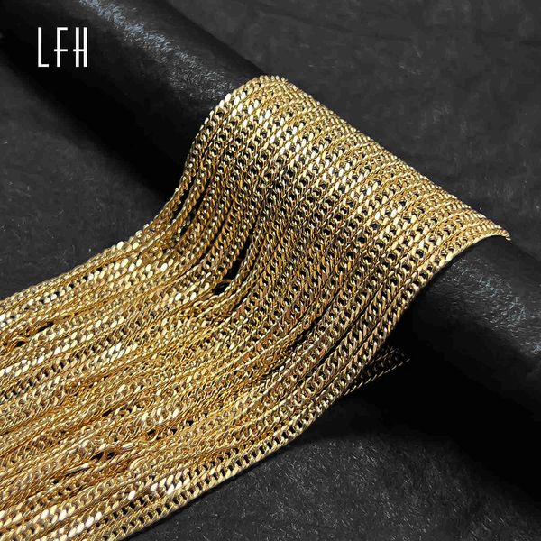 18k Creux Collier Ras Du Cou Gourmette Cubain Lien Chaînes Bijoux Or Réel Vente Chaude Hip Hop Hommes Pur