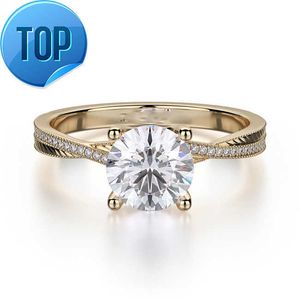 18k Moissanite trouw- en verlovingsring Massief gouden Moissanite verlovingsring Moissanite diamant