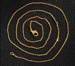 Collier 18K Rolo quot O quot chaîne colliers bijoux 1mm 16039039 18K bricolage chaînes pendentif bijoux chaîne colliers Cou7282457