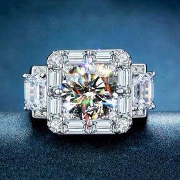 18k platina mosang diamant dominante heren vierkant ring voor zakelijk geschenk aan vrienden breng jezelf knap en gezicht sparen