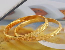 18K Echte Gold Compated Fashion Dubai Jewelry Bangles For Bangles armbanden Ethiopian Wedding Gift Valentine039S Day Girls9051077