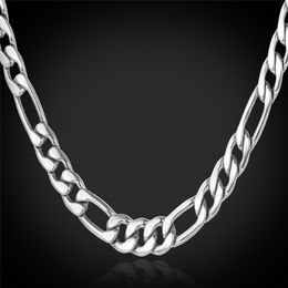 18K véritable plaqué or Figaro chaîne colliers pour hommes de haute qualité en acier inoxydable hommes chaîne en or hommes collier bijoux