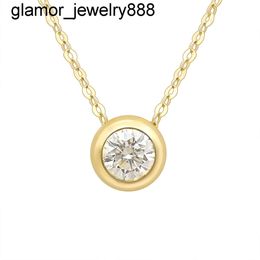 Collier en or véritable 18 carats avec pendentif Moissanite, bijoux en trèfle, en or jaune 18 carats, bijoux classiques pour femmes, vente en gros