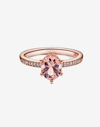 18k ouro rosa autêntico prata esterlina cz anel de diamante com caixa original para anéis de casamento conjunto de joias de noivado9955268