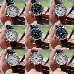 18k roségouden diamanten horloge 42 mm heren automatische mechanische designer horloges lederen band waterdicht watch325n