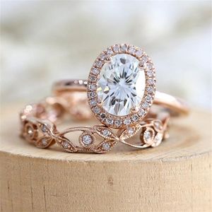 Diseño antiguo lleno de oro rosa de 18 km de zafiro blanco y diamante de anillo de boda nupcial de diamantes US Tamaño 5-12259W