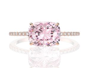 Ring Sapphire Diamond Rose 18K Gold Rose 925 Bands de bandes de mariage en argent sterling pour les femmes Fine Jewelry246T3951626