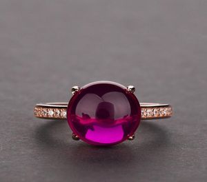 18K Rose Gold Ruby Ring 100 Original 925 STERLING SIGNEMERS Engagement Band de mariage pour femmes Bijoux de fête de la fête3655680