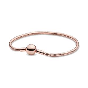 18k rosé goud slangenketen bedelarmbanden met originele doos voor Pandora Real Sterling Silver Wedding Party sieraden voor vrouwelijke vriendinontwerper armband set