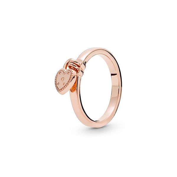 18K Rose Gold Stacking Rings pour Pandora Heart Shaped Padlock Ring designer Jewelry Set For Women Girls 925 Silver Love ring avec Original Box Factory gros