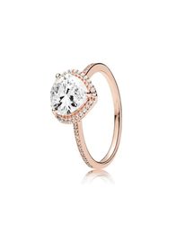 18K Rose gold Tear drop CZ Diamond RING met originele doos voor 925 zilveren trouwringen set verlovingssieraden voor vrouwen243G6013181