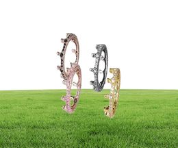 18K Roségoud Geel Vergulde Enchanted Crown RING Originele doos voor Pan 925 Sterling Zilver CZ Diamant Dames Trouwring Set W3861373
