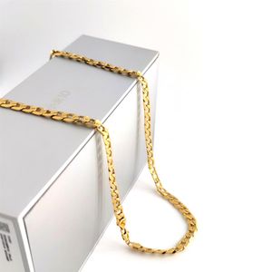 Collier chaîne à maillons cubains en or massif jaune G F 18 carats, style hip-hop, timbre italien AU750, pour hommes et femmes, 7mm, 750 MM, 75 CM de long, 29 INC235Y