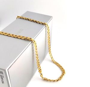 18K Solid Geel GF Gold Curb Cubaanse Link Chain Ketting HipHop Italiaanse Stempel AU750 Men039s Vrouwen 7mm 750 MM 75 CM lang 29 INC1754226