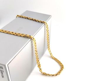 18K Solid Geel GF Gold Curb Cubaanse Link Chain Ketting HipHop Italiaanse Stempel AU750 Men039s Vrouwen 7mm 750 MM 75 CM lang 29 INC8451998