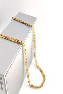 18K Solid Geel GF Gold Curb Cubaanse Link Chain Ketting HipHop Italiaanse Stempel AU750 Men039s Vrouwen 7mm 750 MM 75 CM lang 29 INC4236443