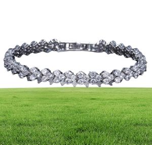 Bracelet de tennis en or blanc 18K Bracelet Bracelet Diamond Chaîne Hands For Men Femmes Coeur Amour Bracelets Bangle Lover Gift Val4734118