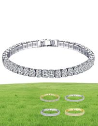 18K Whiteyellow Gold plaqué Sparkling Cubic Zircon CZ Cluster Tennis Bracelet Fashion Womens Bijoux For Party Wedding7697223
