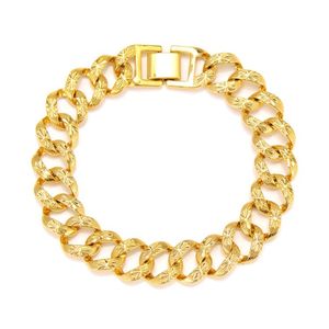 Bracelet rempli d'or fin massif jaune 18 carats pour homme et femme