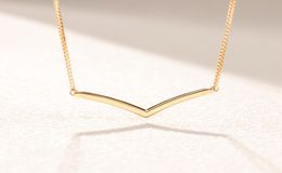 Collar de vías pulidas de oro amarillo de 18k Joyas de regalo para mujeres para mujeres para 925 collares de cadena de oro de plata esterlina con caja original1846421