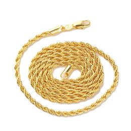 Collier en or véritable jaune 18 carats GF pour hommes et femmes, chaîne à 24 cordes, bijoux charmants emballés avec cadeau, emballés 192N