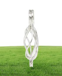 18KGP ed jaula medallón plata esterlina perla cristal gema jaula colgante montaje para DIY joyería de moda encantos P331116151