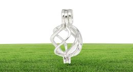 18KGP ed jaula medallón plata esterlina perla cristal gema jaula colgante montaje para DIY joyería de moda encantos P338455986