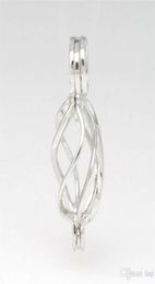 18KGP ed jaula medallón plata esterlina perla cristal gema jaula colgante montaje para DIY joyería de moda encantos P334018808