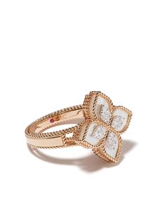 18kt robrto munt roségoud Prinses Bloem parelmoer en diamanten ring geelgouden saffierring op maat Gekleurde steen 925 zilver 18K goud Fabrieksontwerper