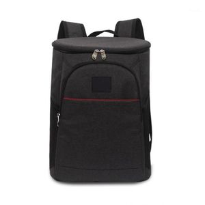 Bolsa de mano de viaje de 18L, tela Oxford, enfriador de vino con aislamiento Unisex, bolsa de hielo de gran capacidad, bolsa de almuerzo con cremallera, mochila de almacenamiento 1296u