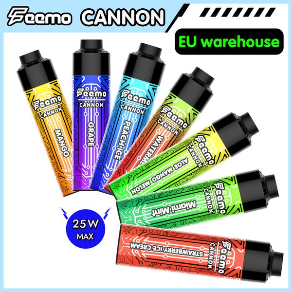 Capacidad de vape de 18 ml 0.5ohm Big Cloud Vaporizer Vapor Pen Box Feemo Cannon Vape Vape Flujo de aire ajustable con malla de fábrica de fábrica de fábrica Vape Mod