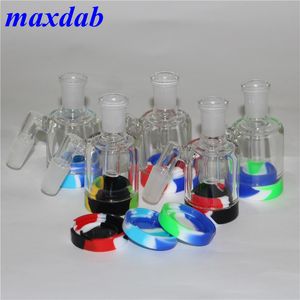 18 mm 14 mm Colector de cenizas para cachimba de vidrio Bong Tubería de agua de silicona Fumar Dab Rig 45 Cabezal de ducha de 90 grados Perc