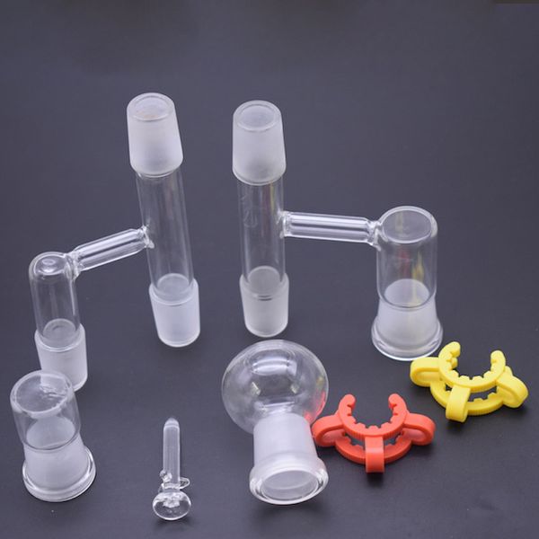 Kit de récupération d'huile en verre à joint mâle femelle de 18 mm 14 mm avec dôme adaptateur en verre à 90 degrés pour tuyau d'eau Dab rig Bongs