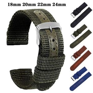 18 mm 20 mm 22 mm 24 mm Elastic Nylonleather Watch Band Remplacement du tissu Bracelet accessoires de poignet STRAP SPORT 240523